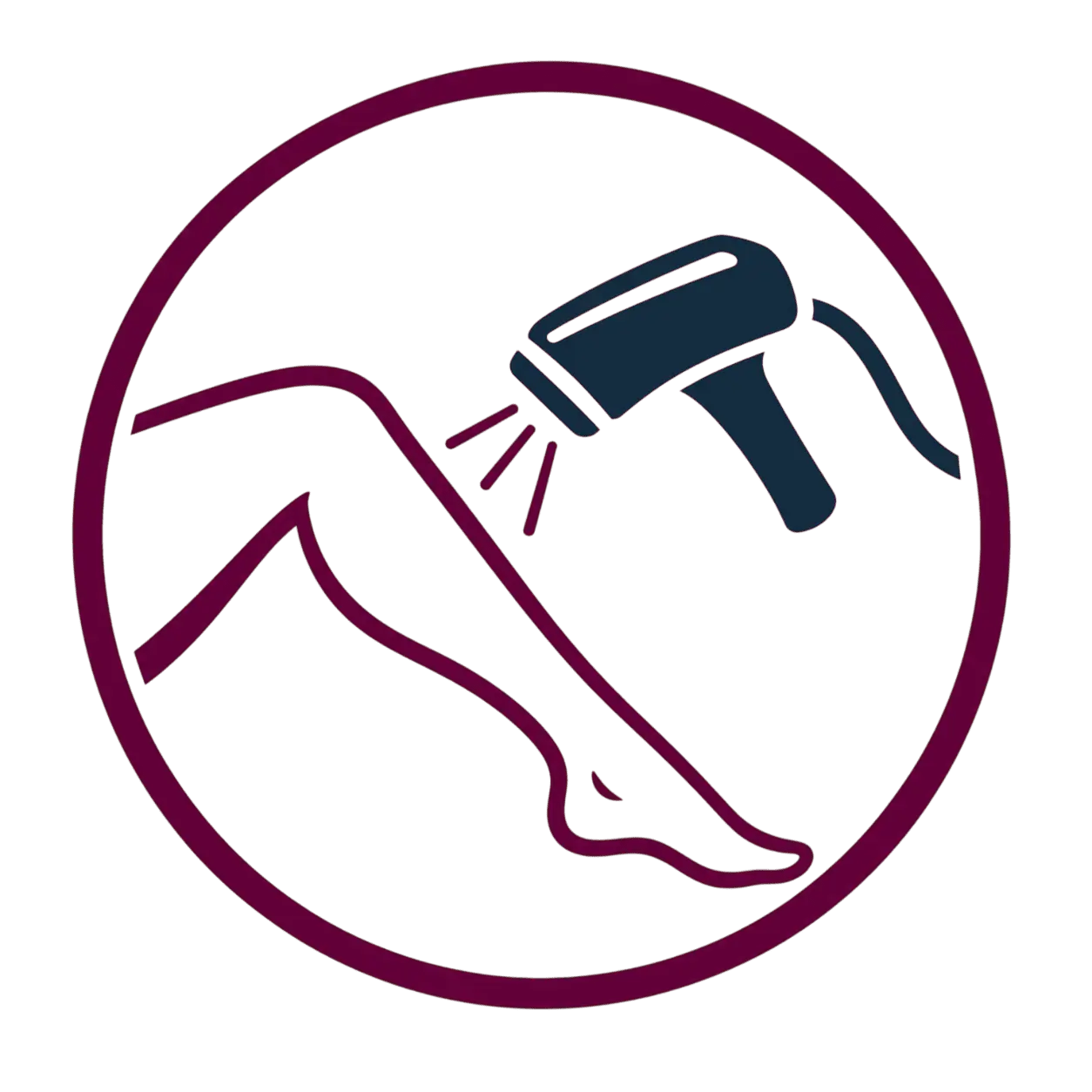 Icono de depilación láser minimalista